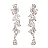 Rose Gold Cubic Zirconia Drop Earrings 142878