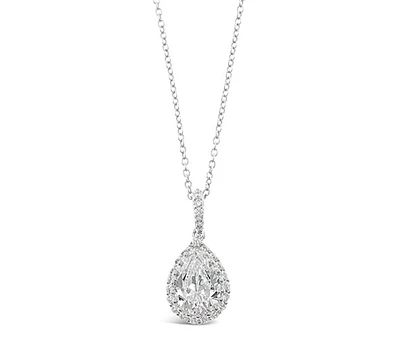 Sterling Silver Teardrop Cubic Zirconia Necklace 124199