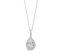 Sterling Silver Teardrop Cubic Zirconia Necklace 124199