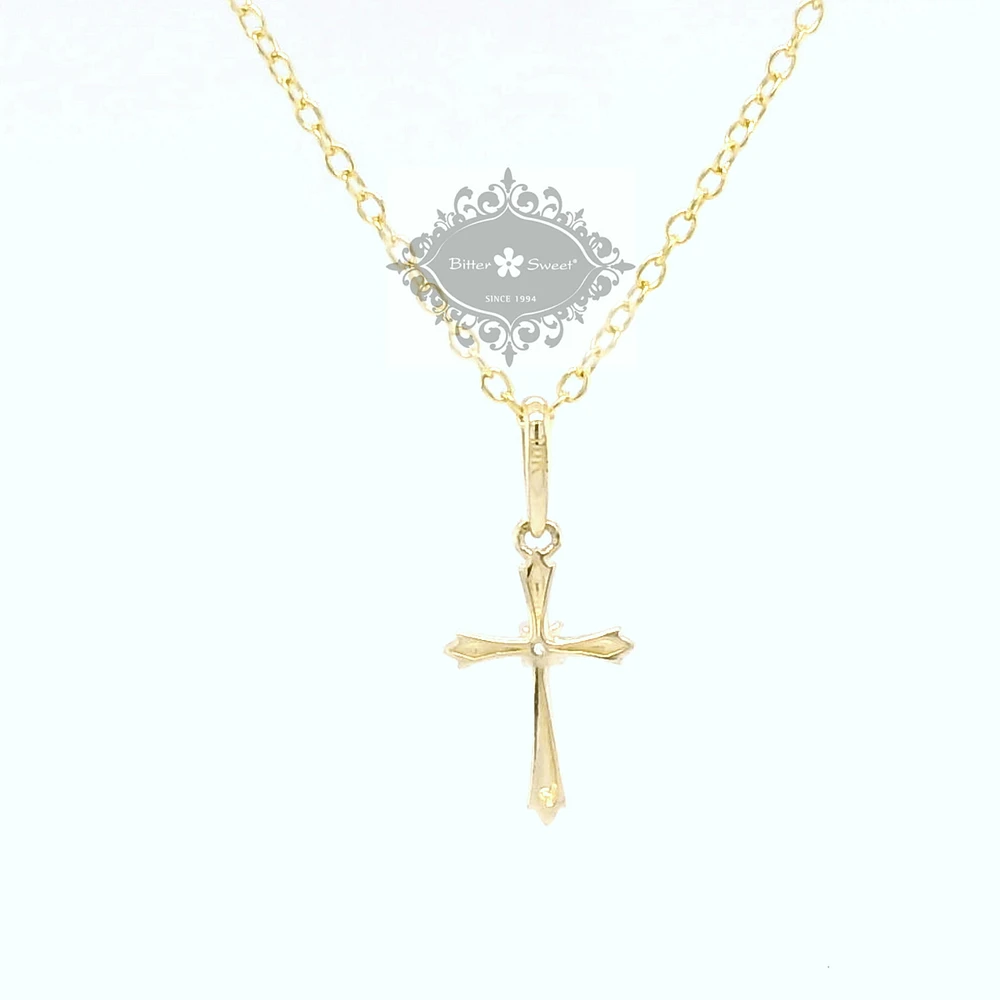 10k Yellow Gold Cubic Zirconia Cross Pendant