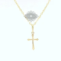 10k Yellow Gold Cubic Zirconia Cross Pendant