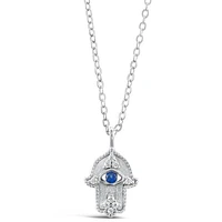 Sterling Silver Cubic Zirconia Evil Eye Necklace 144542