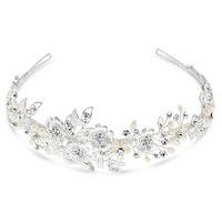 Bridal Silver Flower Headband 152449