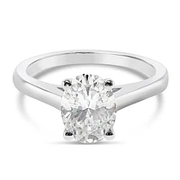 Sterling Silver Cubic Zirconia Oval Solitaire Ring