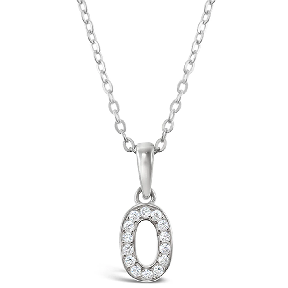 Sterling Silver Cubic Zirconia Initial O Necklace 135931