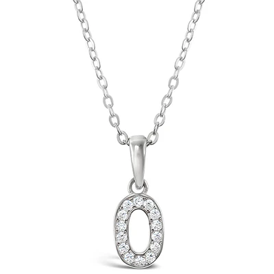 Sterling Silver Cubic Zirconia Initial O Necklace 135931