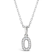 Sterling Silver Cubic Zirconia Initial O Necklace 135931
