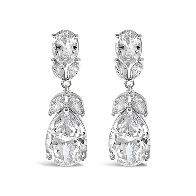Bridal Silver Cubic Zirconia Drop Earrings 131625