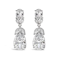 Bridal Silver Cubic Zirconia Drop Earrings 131625