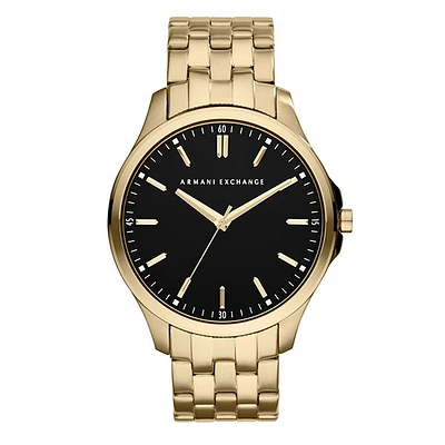 Armani Exchange Hampton Three-Hand Gold-Tone Steel Watch 133145
