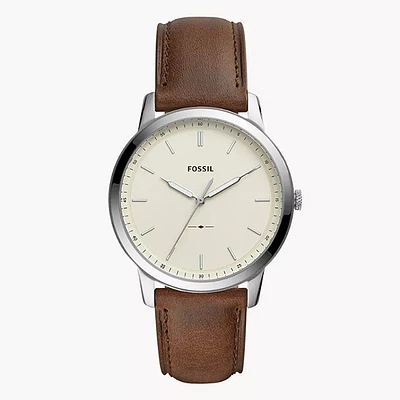 Fossil Minimalist Three-Hand Brown Leather Watch 151903