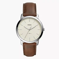 Fossil Minimalist Three-Hand Brown Leather Watch 151903