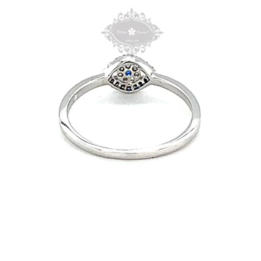 Sterling Silver Cubic Zirconia Evil Eye Ring 139421