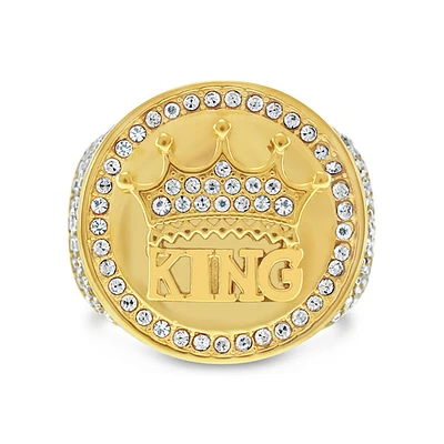 Men's Stainless Steel King Gold Ring 145049