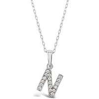 Sterling Silver Cubic Zirconia Initial N Necklace 135930