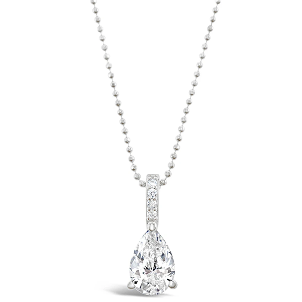 Sterling Silver Teardrop Cubic Zirconia Necklace 147703