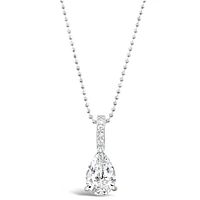 Sterling Silver Teardrop Cubic Zirconia Necklace 147703