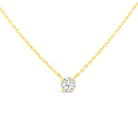 10k Yellow Gold Round Cubic Zirconia Necklace