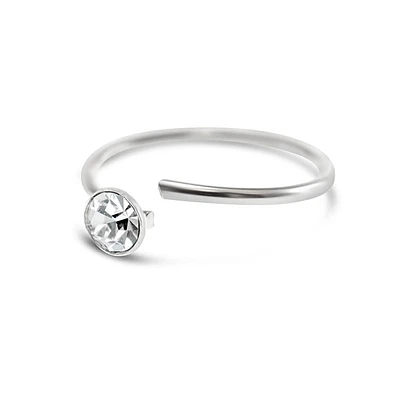 Sterling Silver 8 mm Nose Hoop With Crystal 142911