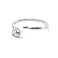 Sterling Silver 8 mm Nose Hoop With Crystal 142911