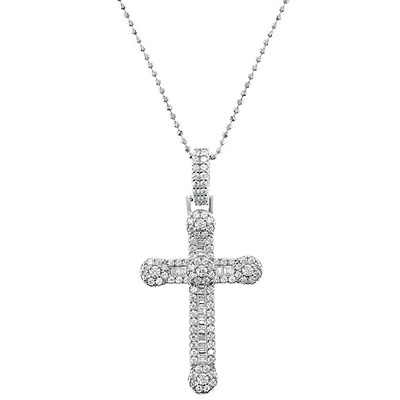 Sterling Silver Cubic Zirconia Cross Necklace 142834