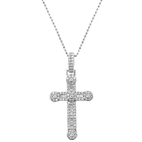 Sterling Silver Cubic Zirconia Cross Necklace 142834