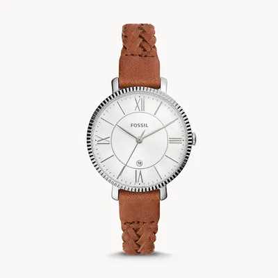 Fossil Jacqueline Three-Hand Date Brown Eco Leather Watch 147071