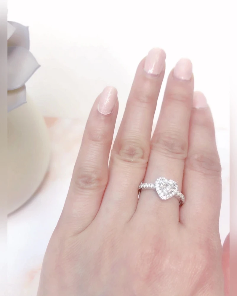 Sterling Silver Cubic Zirconia Heart Ring