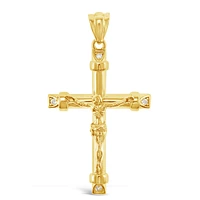 Gold Plated Sterling Silver Cubic Zirconia Cross Pendant 148699