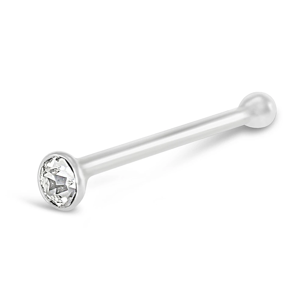 Sterling Silver Crystal 1.5mm Ball End Nose Stud 142908