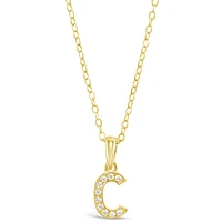 Gold Plated Sterling Silver Cubic Zirconia Initial C Necklace 147936