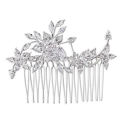 Bridal Silver Cubic Zirconia Hair Comb 143601