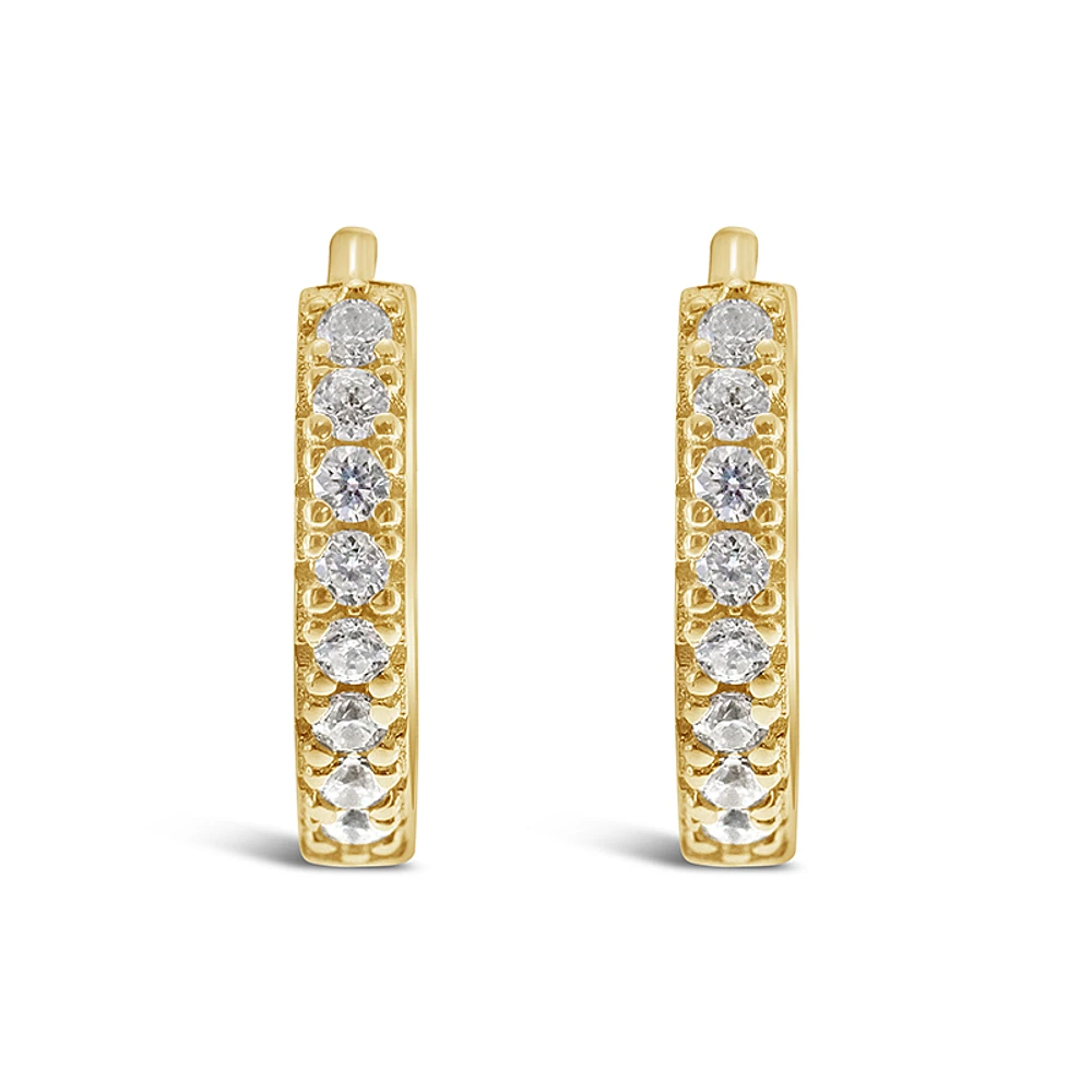 Gold Plated Sterling Silver Cubic Zirconia Huggies 132843