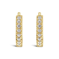 Gold Plated Sterling Silver Cubic Zirconia Huggies 132843