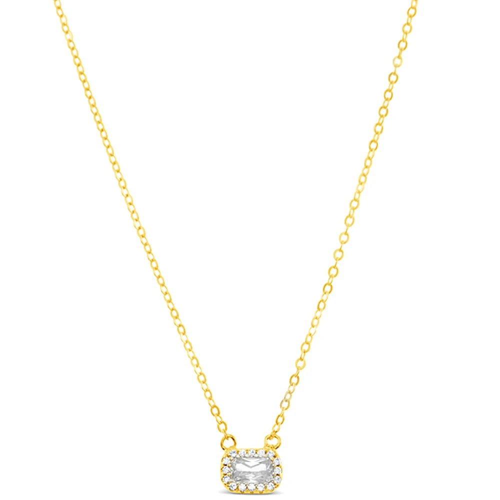 Gold Plated Sterling Silver Cubic Zirconia Necklace