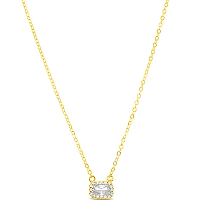 Gold Plated Sterling Silver Cubic Zirconia Necklace 152224
