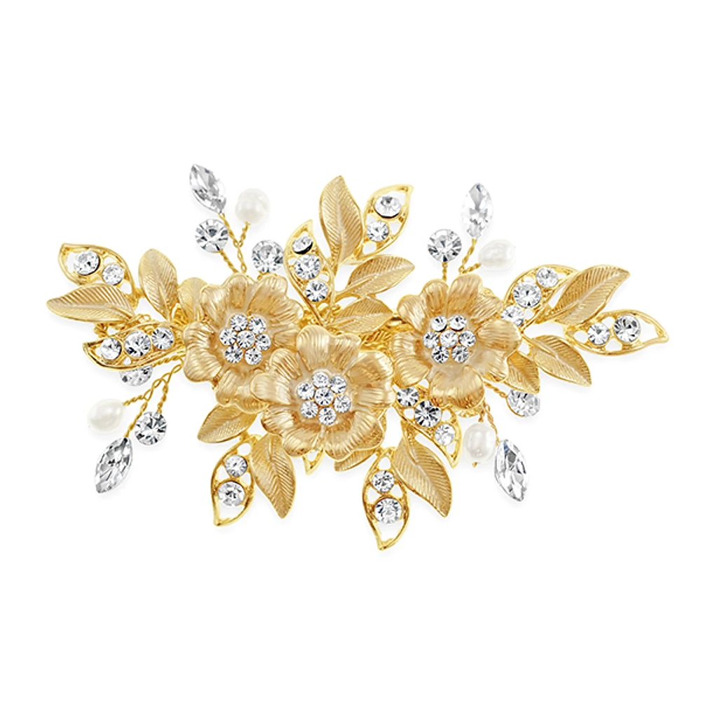 Bridal Flower Wire Gold Hairclip 152409