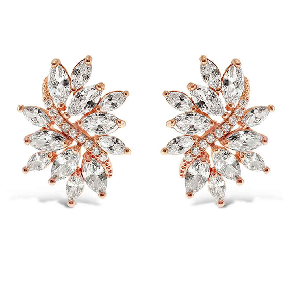 Rose Gold Cubic Zirconia Stud Earrings 142890