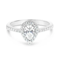 Sterling Silver Cubic Zirconia Tear Drop Ring