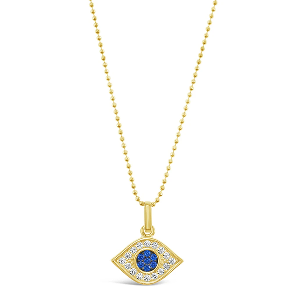 Gold Plated Sterling Silver Cubic Zirconia Evileye Necklace 147730
