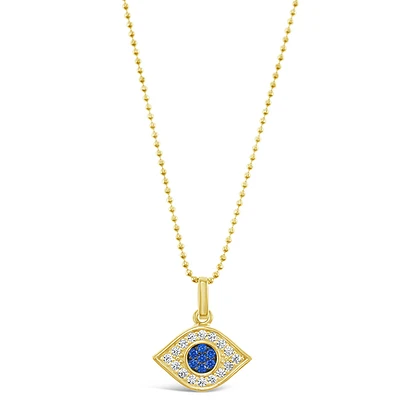 Gold Plated Sterling Silver Cubic Zirconia Evileye Necklace 147730