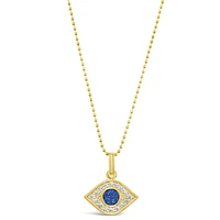 Gold Plated Sterling Silver Cubic Zirconia Evileye Necklace 147730