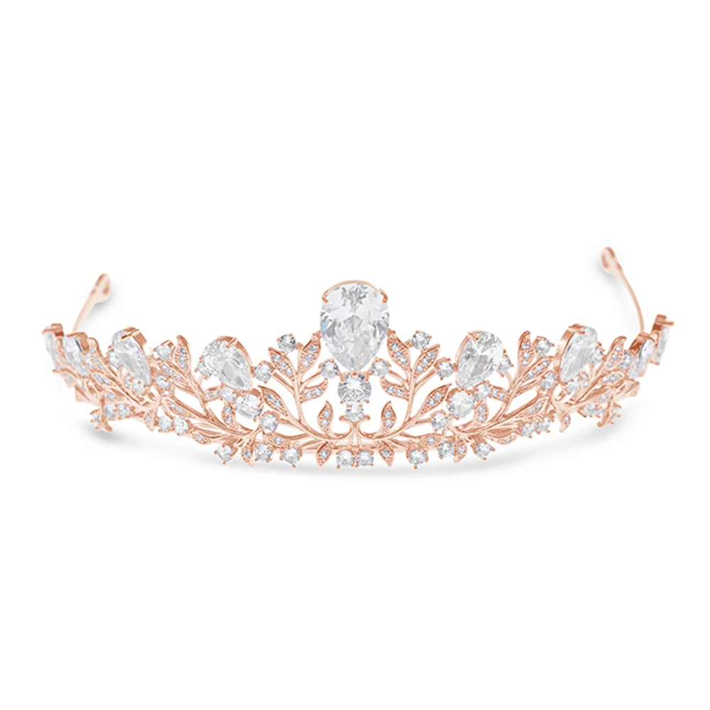 Bridal Rosegold Cubic Zirconia Tiara