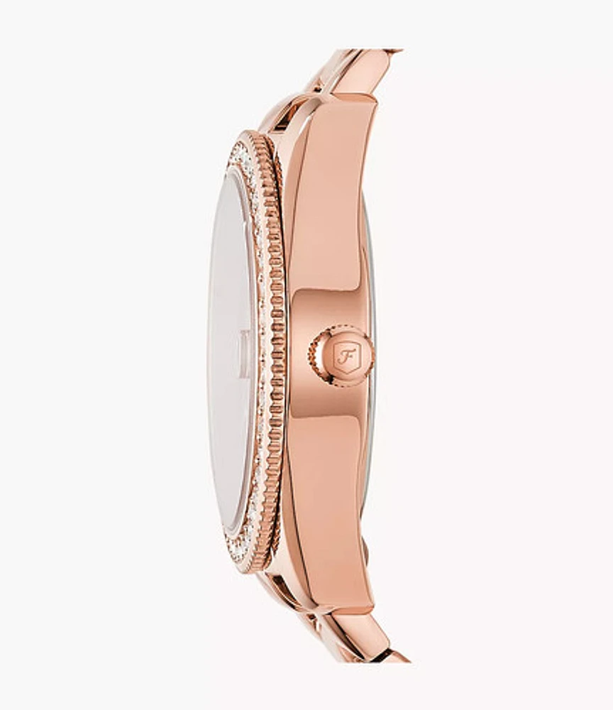 Fossil Scarlette Rose-Gold-Tone Stainless Steel Watch 130990