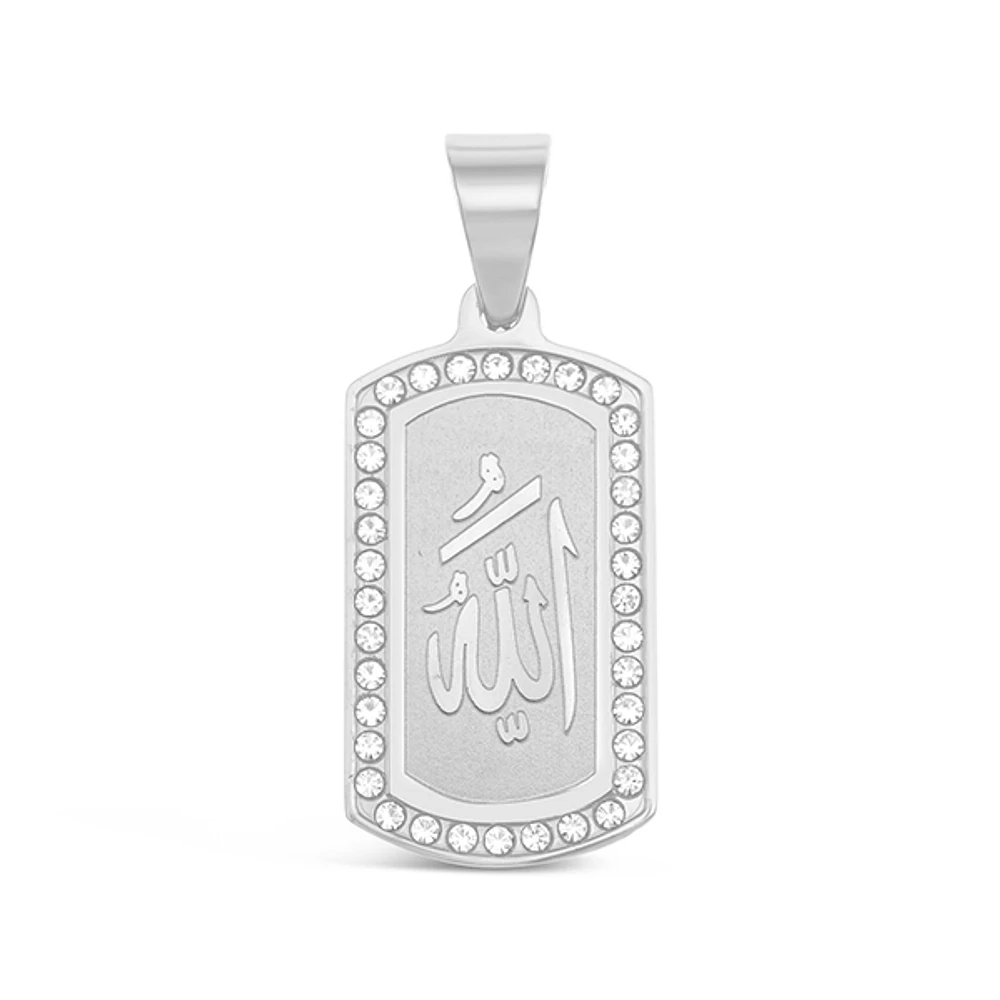 Stainless Steel Allah Crystal Pendant 150678