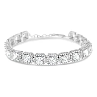 Sterling Silver 5mm Square Cubic Zirconia Tennis Bracelet 130383