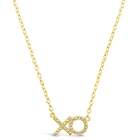 Gold Plated Sterling Silver Cubic Zirconia XO Necklace 149663
