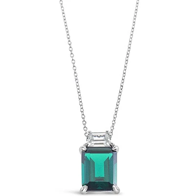 Sterling Silver Emerald Cubic Zirconia Necklace