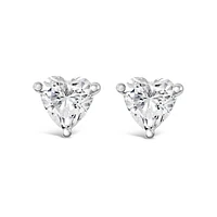 Sterling Silver Cubic Zirconia Heart 6mm Stud Earrings 148585