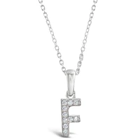 Sterling Silver Cubic Zirconia Initial F Necklace 135922